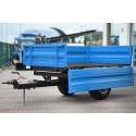 Single-axle agricultural trailer 2T with tipper and overrun brake 4FARMER