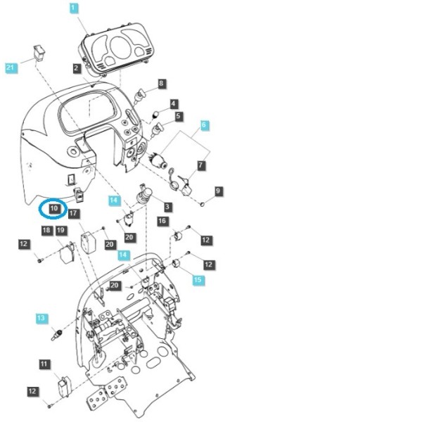 Interrupteur de feux de détresse / TRG750 / Tracteur LS / 40250731