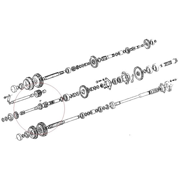 Wałek skrzyni 383 mm 34200-21517 13T 22T 17T 26T 10T Kubota L2000 6-18-102-04