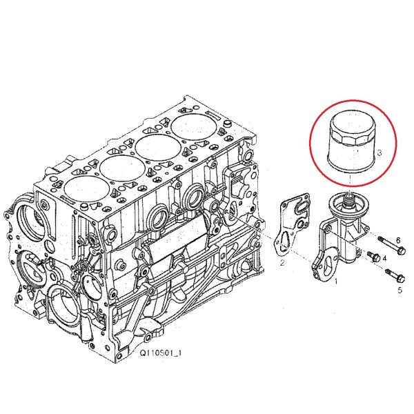 Engine oil filter 504182851 / LS PLUS70 / LS PLUS80 / LS PLUS90 / LS Tractor / 40199026