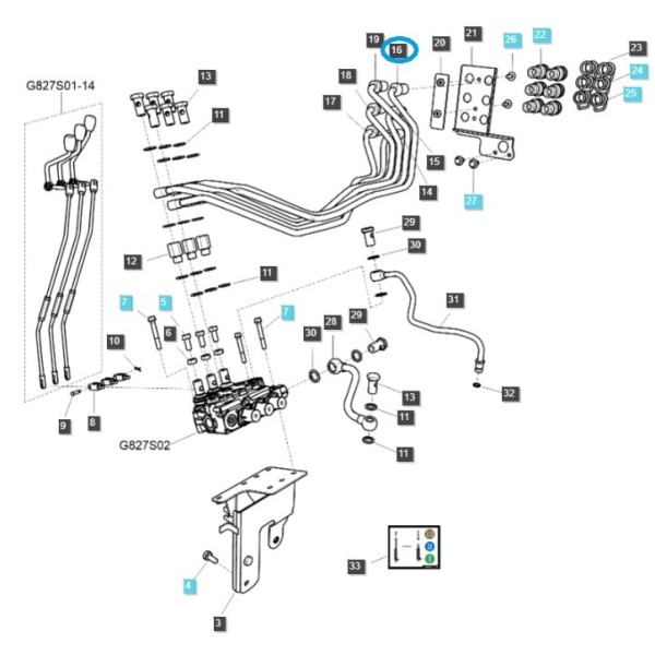 Przewód hydrauliki zewnętrznej trzeciej sekcji / TRG827 / LS Tractor / nr 40350670