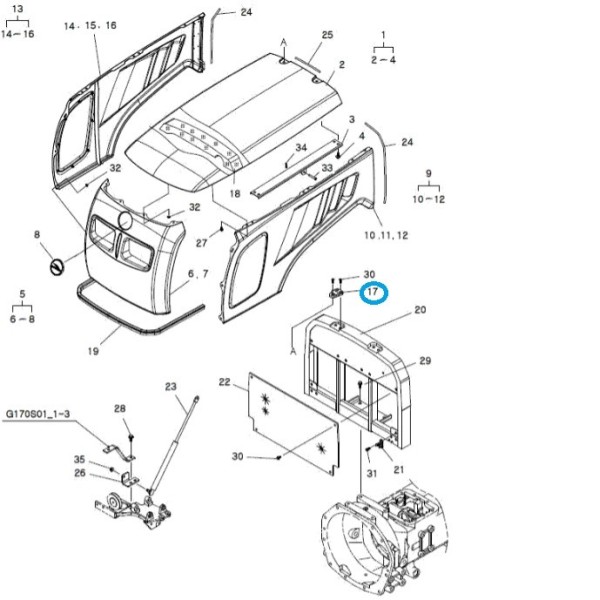 Motorhaubenscharnier / LS N47 / LS TR-N / TRG830 / A1830157 / 40006775