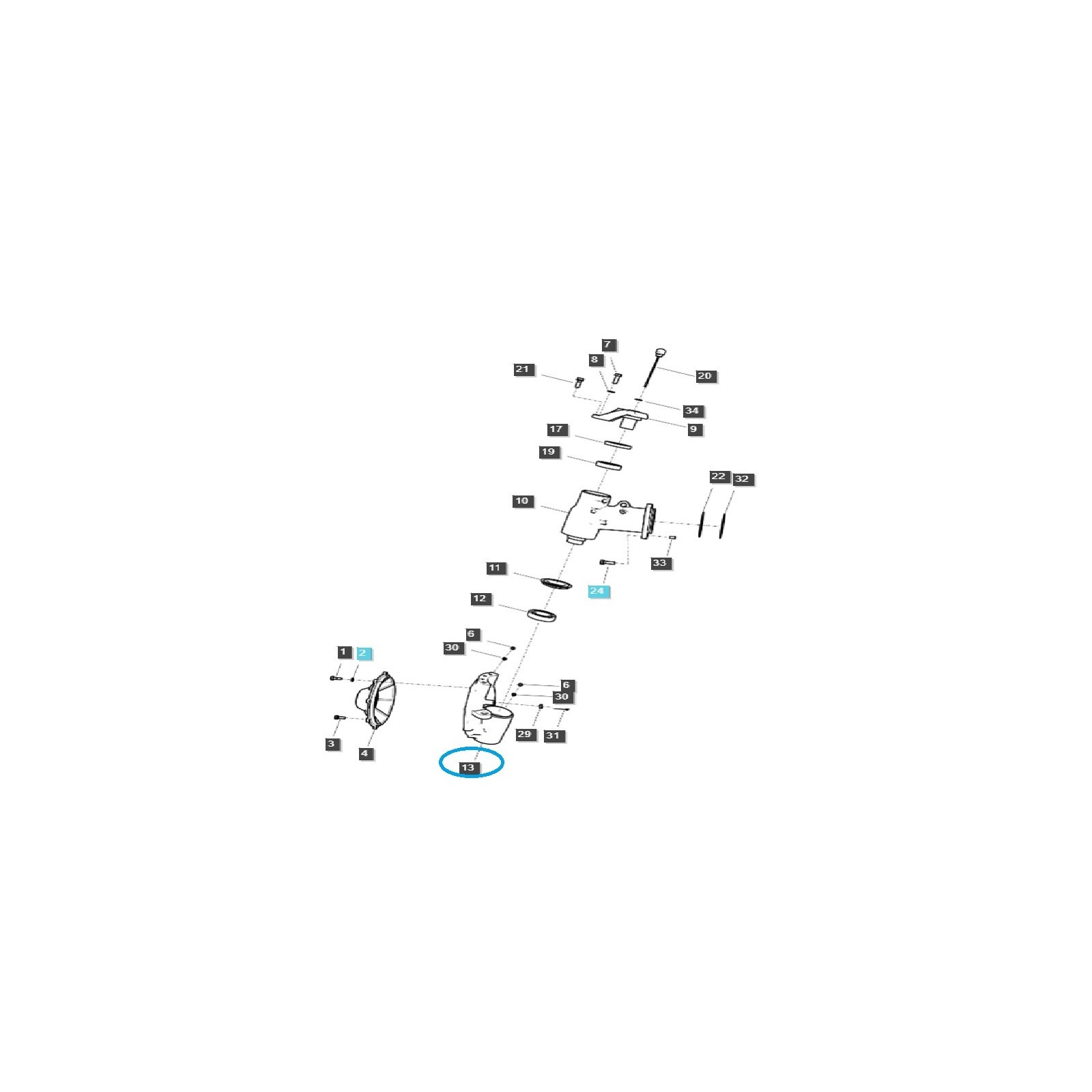 Kryt predného hriadeľa nápravy - pravý - TRG400 / LS Tractor / 40404472