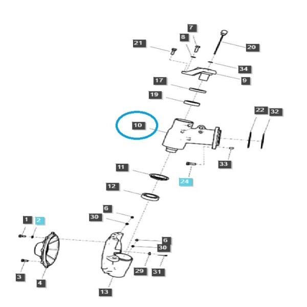 Skriňa koncového prevodu, čap riadenia - pravý / TRG400 / Traktor LS 40404470
