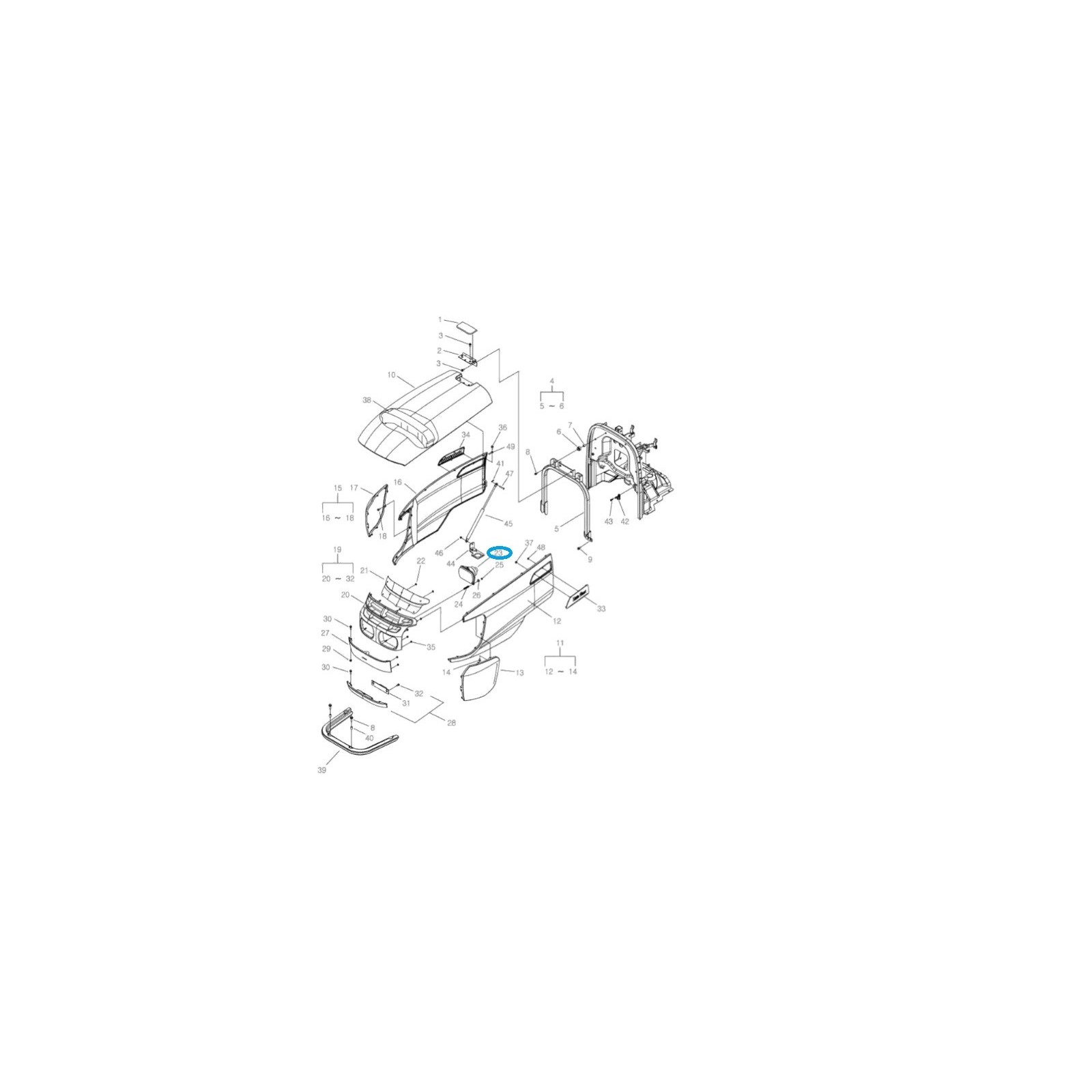 Lampa przednia / TRG760 / 40007001 / LS Tractor / A1760044 / 40215236 | Traktor.com.pl