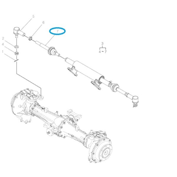 Articulación de enlace, 3A121-62980, 6-23-134-01, M5000, Kubota M5000, Kubota M5040, Kubota M5140, Kubota M6040, Kubota