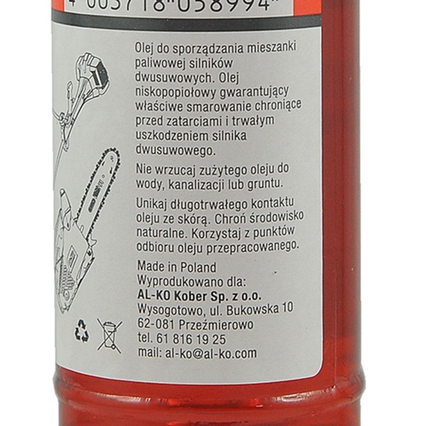 Aceite de mezcla AL-KO 2T ROJO 0,1 L 113650