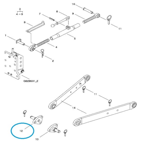Spodný čap závesu - pravý A1896487 / TRG896 / Traktor LS / 40010254