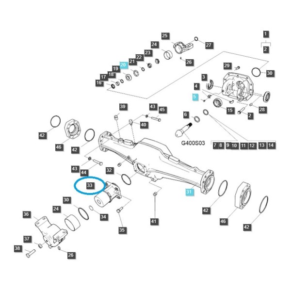 Uchwyt przedniego mostu / TRG400 / LS Tractor / 40009392 | Traktor.com.pl