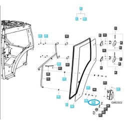 Kryt montážnej skrutky skla dverí kabíny / TRG862 / Traktor LS / č. 40566496