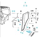 Cache-vis de fixation de vitre de porte de cabine / TRG862 / Tracteur LS / n° 40566496