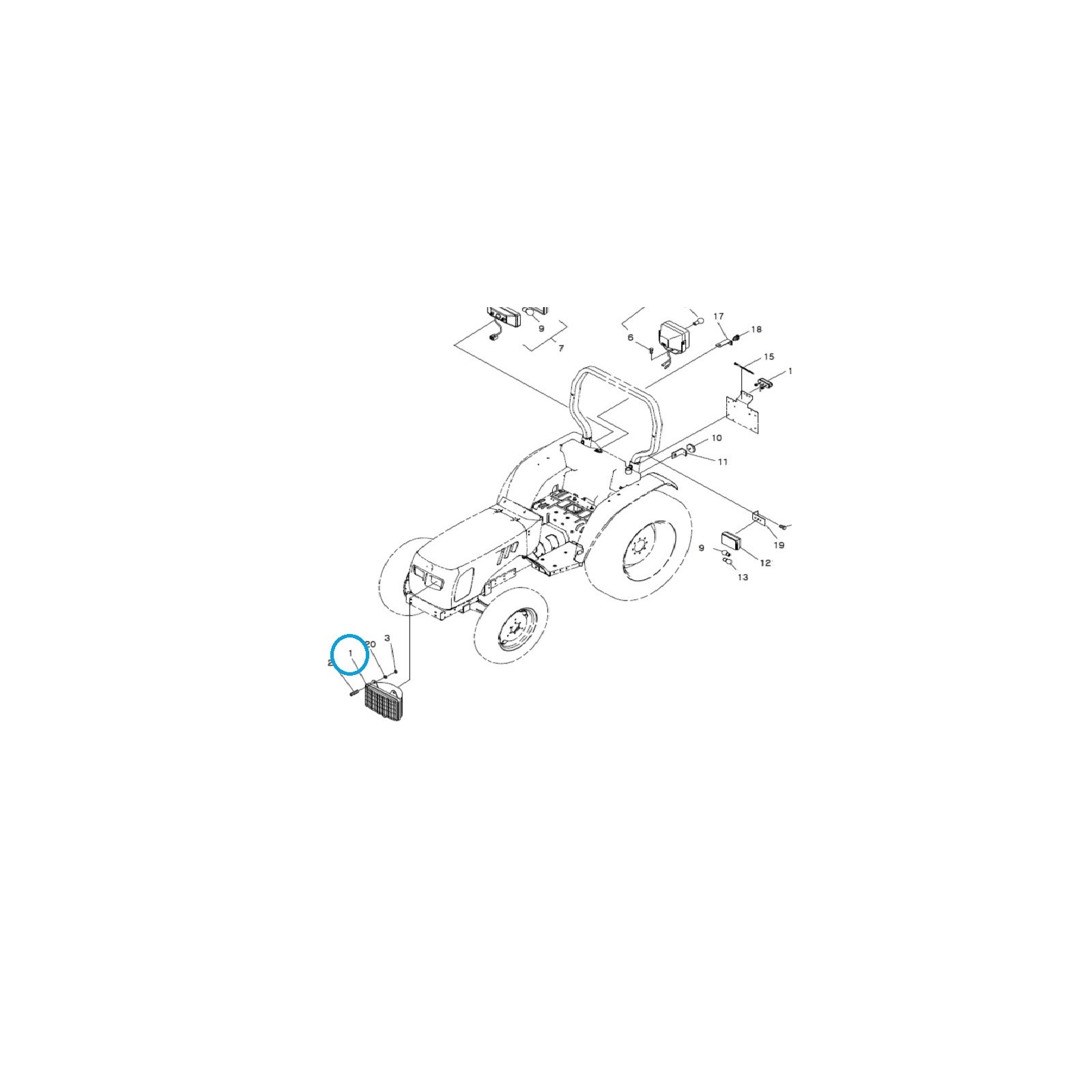 Lampa czołowa A1760059 / TRG760 / LS Tractor / 40007127 | Traktor.com.pl