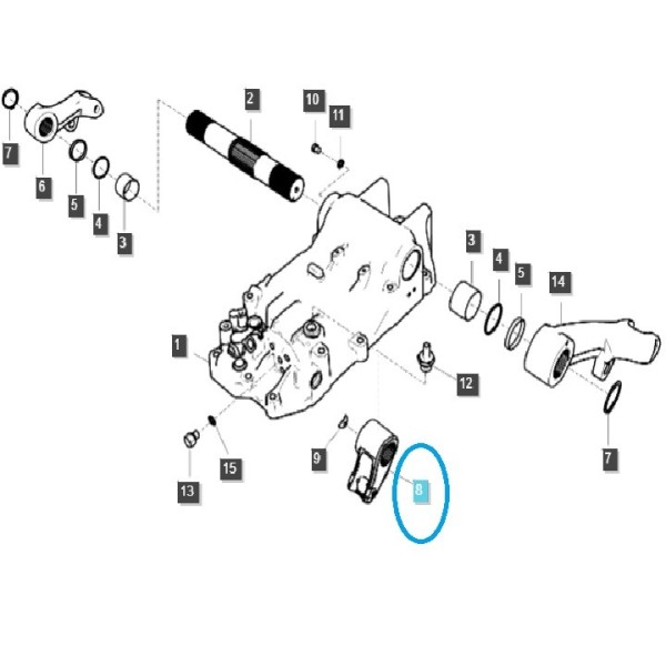 Brazo central de elevación con enganche de tres puntos / Tractor 34T / LS / 40221447