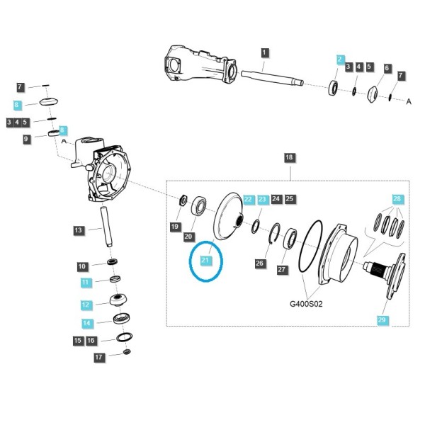 Final drive gear A1402044 / TRG400 / LS Tractor / 40036080