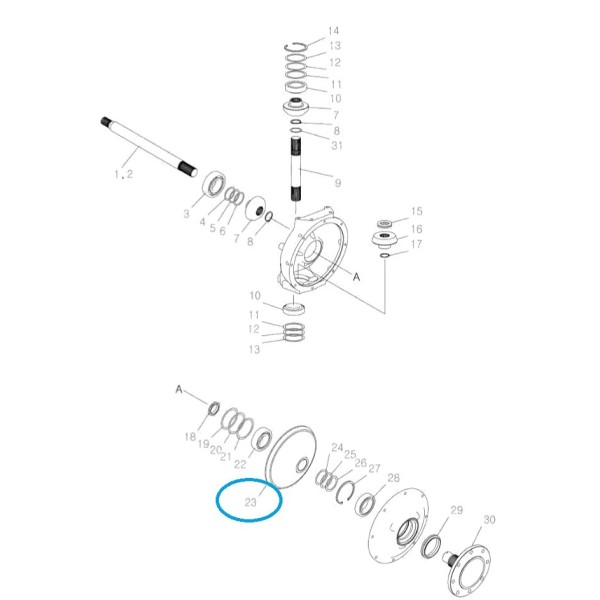 Engrenage de transmission finale TRG400 / Tracteur LS / 40031568