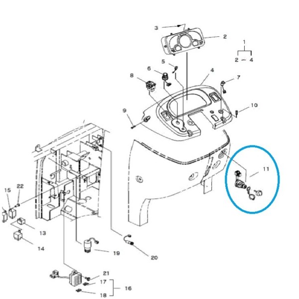 Interruptor de encendido A5001132 / TRG750 / Tractor LS / 20020343