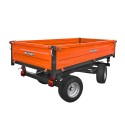 Two-axle agricultural trailer 2.5T with tipper and steering axle 4FARMER