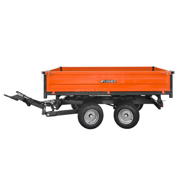 Two-axle agricultural trailer 2.5T with tipper and steering axle 4FARMER
