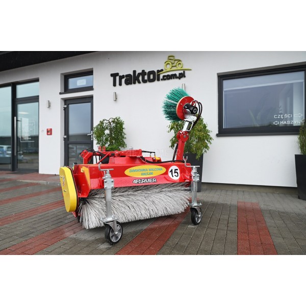 Balayeuse 150 cm pour tracteur avec panier et brosse latérale 4FARMER