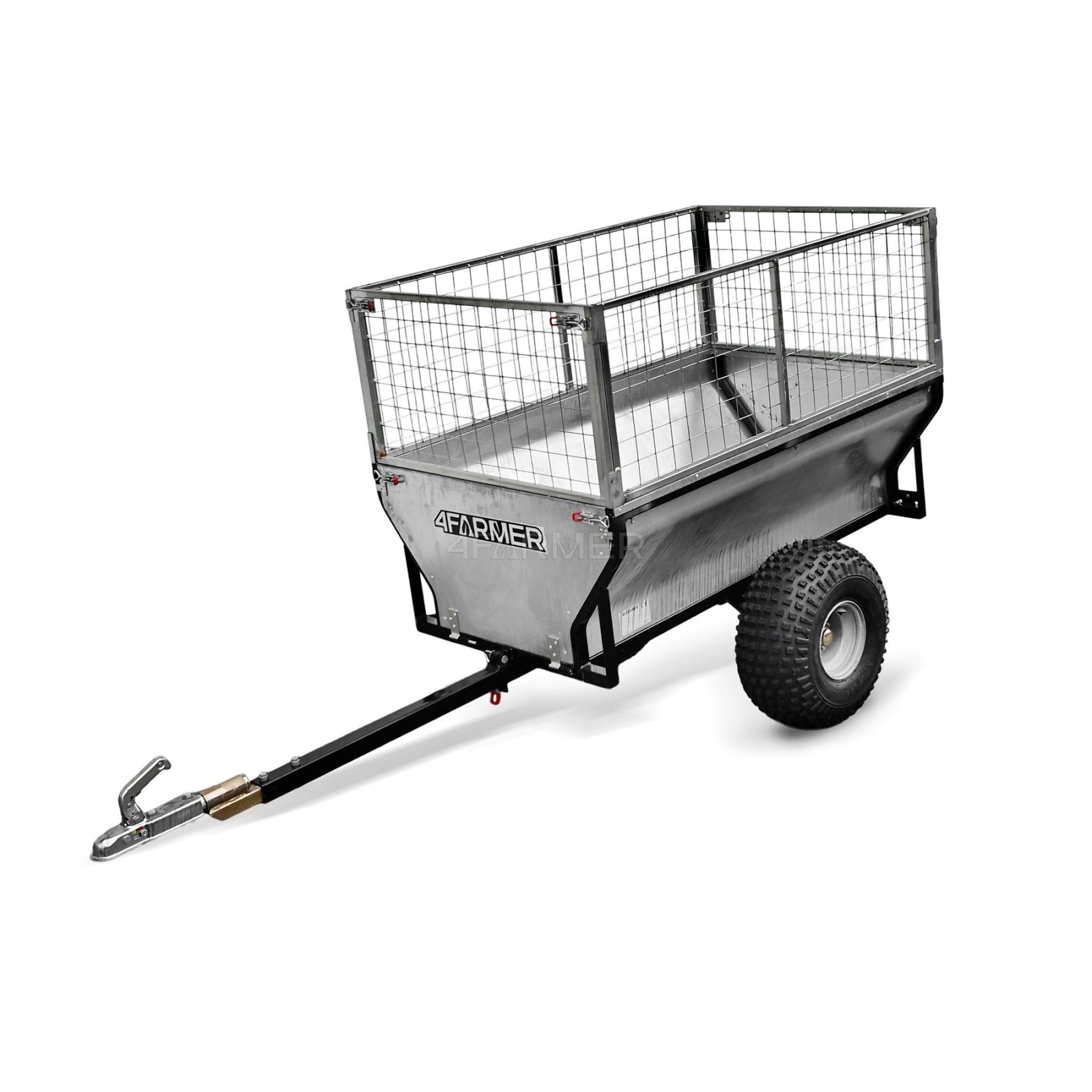 Garden trailer for quad (ATV) KD-T01B with mesh extensions 4FARMER