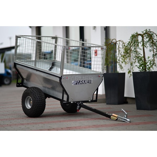 Remolque de jardín para quad (ATV) KD-T01B con extensiones de malla 4FARMER