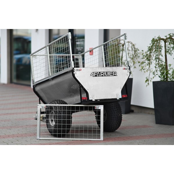 Remolque de jardín para quad (ATV) KD-T01B con extensiones de malla 4FARMER