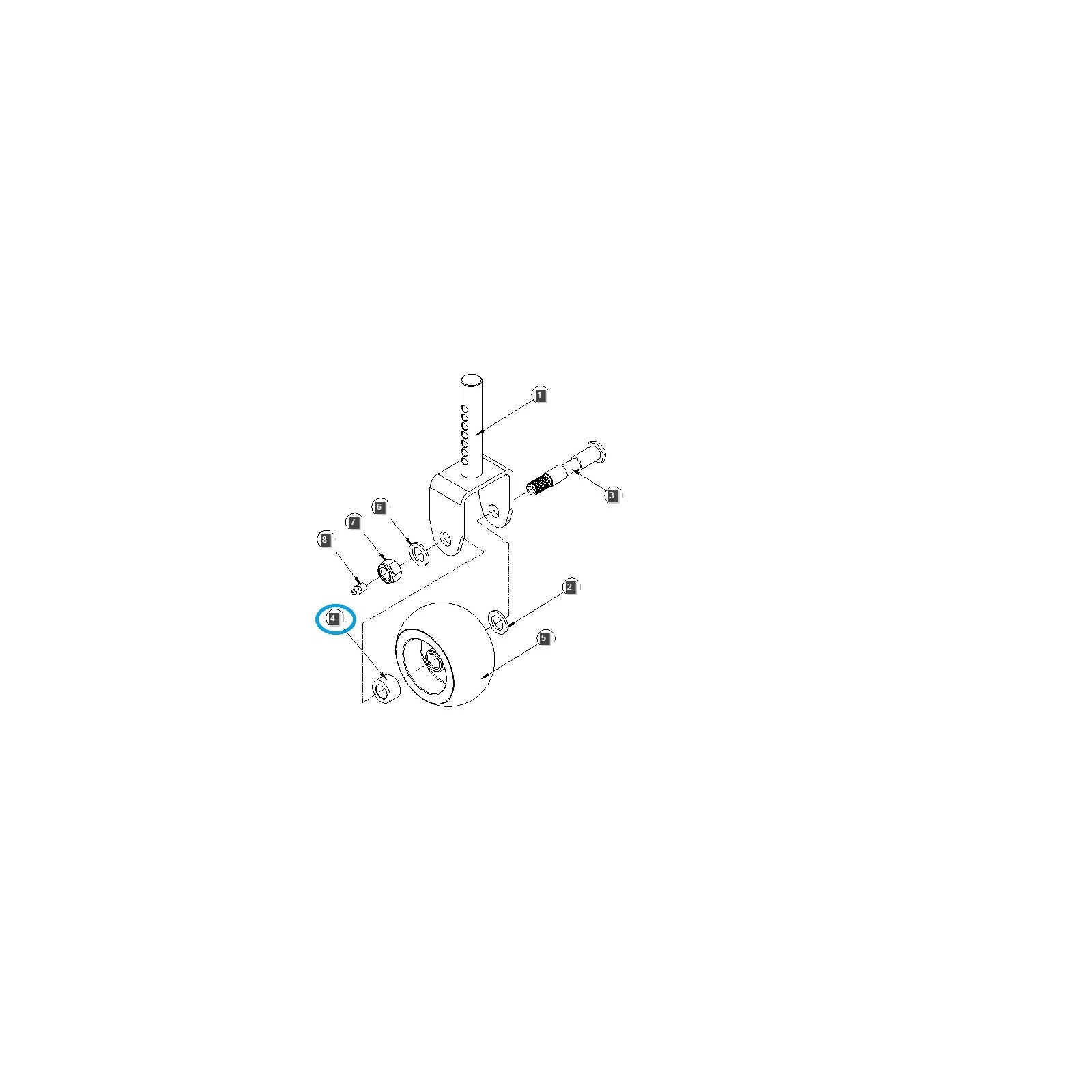 Mower deck support wheel spacer / LS Tractor / 40365505
