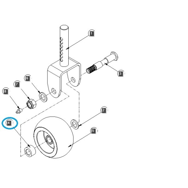 Tulejka dystansowa koła podporowego kosiska kosiarki / LS Tractor / 40365505