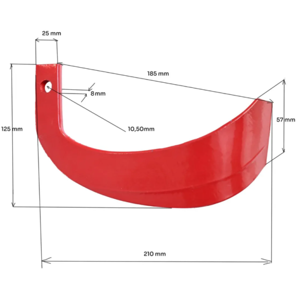 Nóż do glebogryzarki Yanmar 25x8 mm środkowy (główny) lewy/prawy 4FARMER | Traktor.com.pl