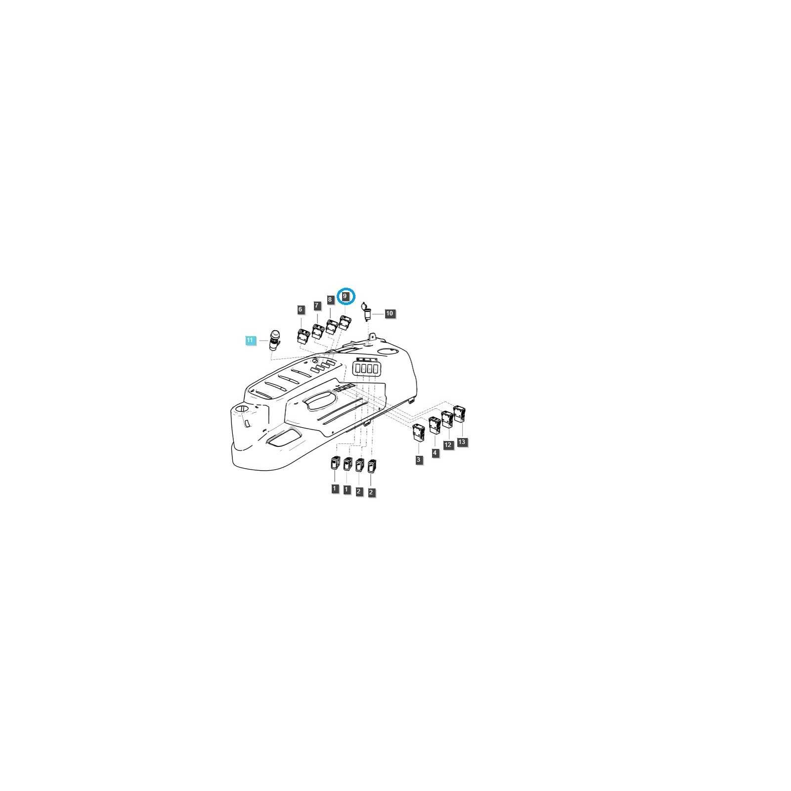 Prepínač pohonu 4WD / TRG750 / Traktor LS / Č. 40308091