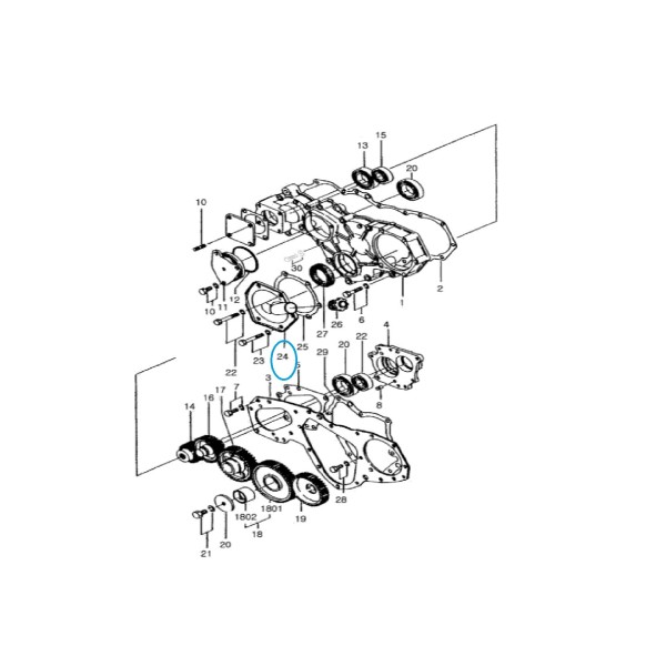 Timing cover with filler cap EGQ130 / LS Tractor / 40184509