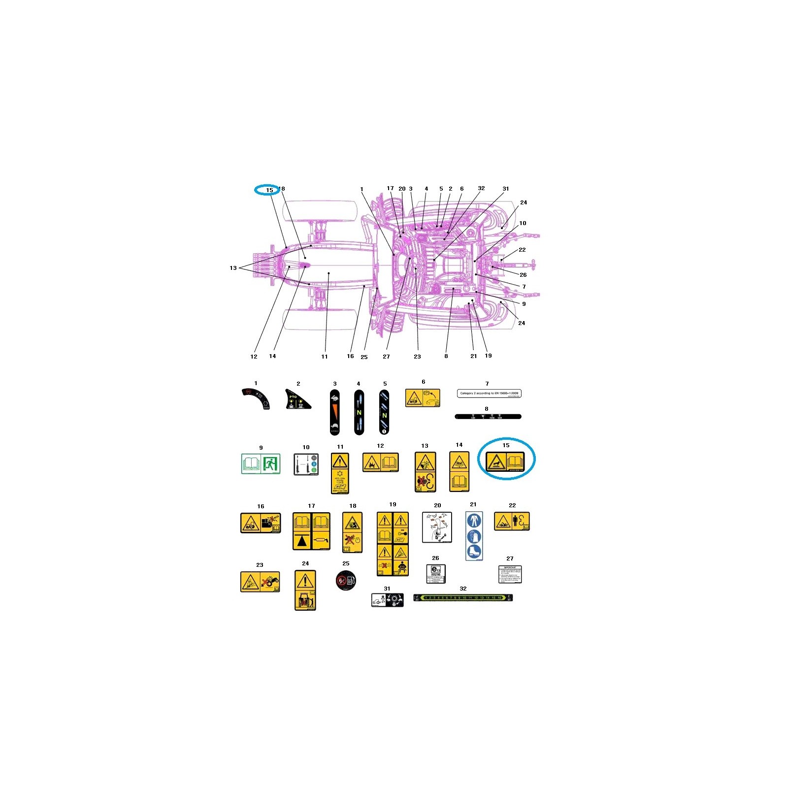 Naklejka informacyjna gorąca powierzchnia / TRG980 / LS Tractor / 40281689 | Traktor.com.pl