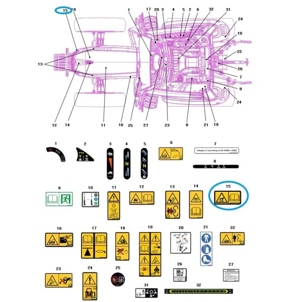 Naklejka informacyjna gorąca powierzchnia / TRG980 / LS Tractor / 40281689 | Traktor.com.pl
