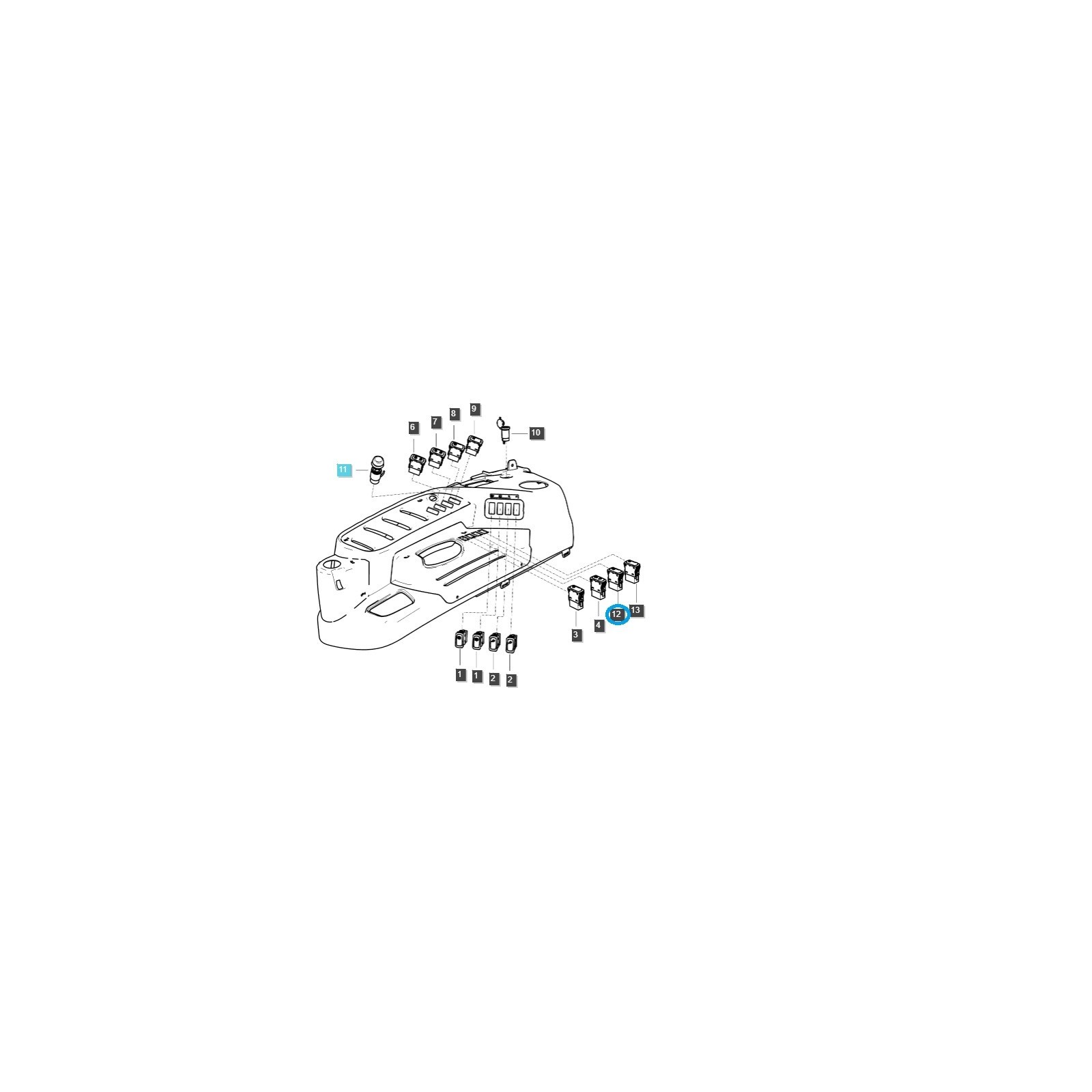 Interrupteur d'étalonnage / TRG750 / Tracteur LS / N° 40346954