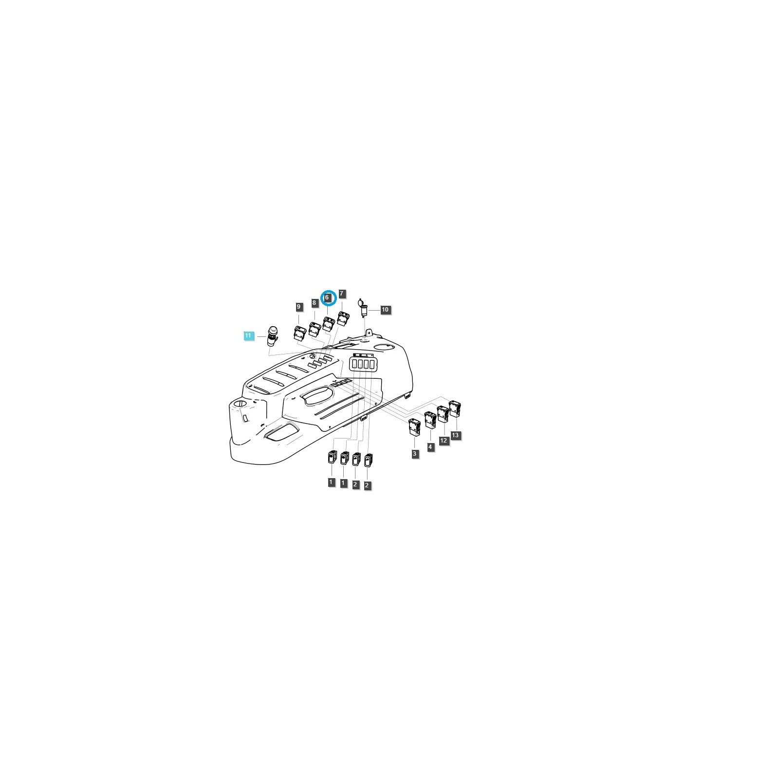 Interruptor de control de crucero / Tractor TRG750 / LS / N.° 40308088