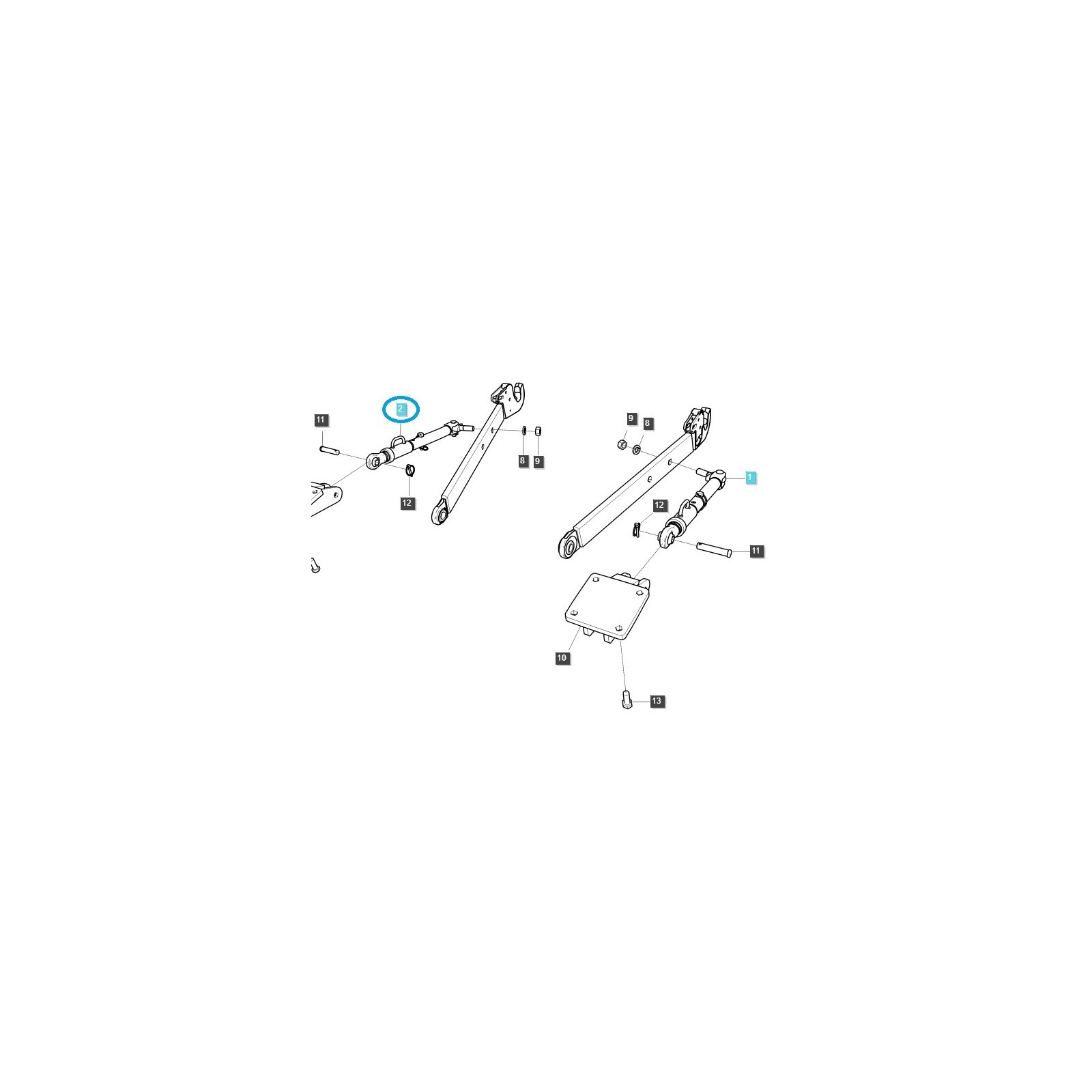 3-Punkt-Anbauarm-Stabilisierungsgestänge / G896 / LS-Traktor / 40389110