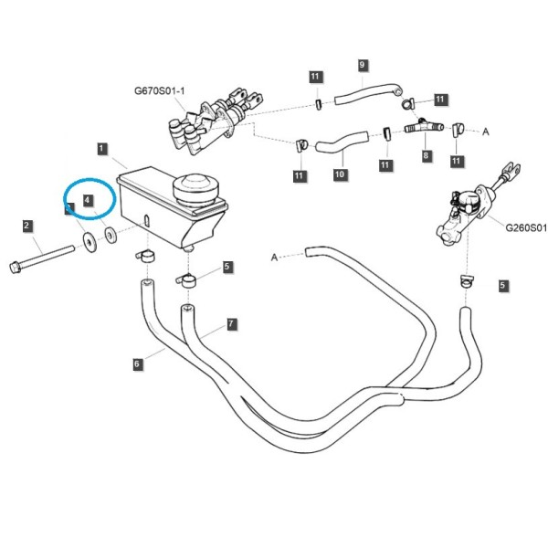 Gummischeibe - Abdichtung, Bremsflüssigkeitsbehälter TRG670 / LS Traktor / 40030343