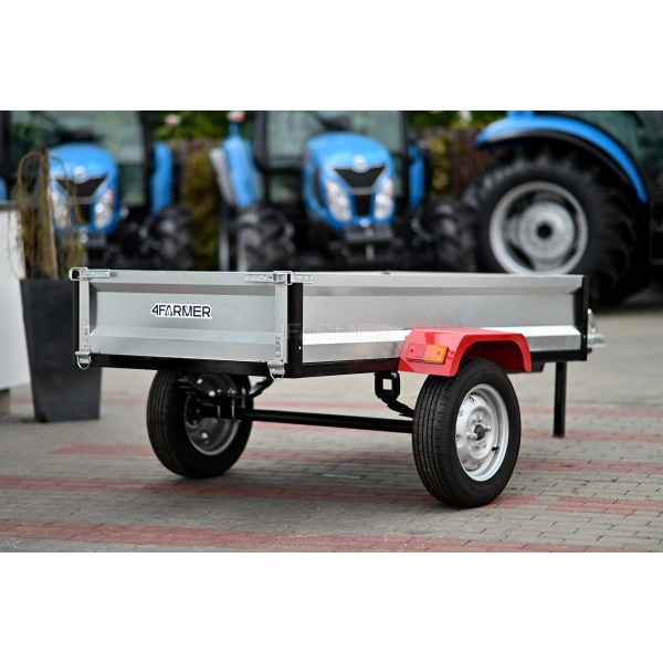 Przyczepka ogrodowa jednoosiowa do traktorka 4FARMER | Traktor.com.pl