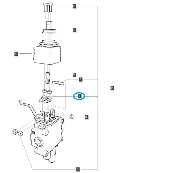 Extremo de joystick / Tractor LS / LS MT1.25 / G822 / N.° 40540631