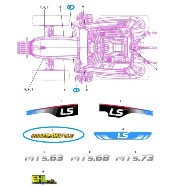 Naklejka POWER-SHUTTLE / TRG980 / LS Tractor 40222426 | Traktor.com.pl