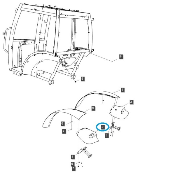 Aile avant gauche pour tracteurs / G870 / Tracteur LS / n° 40238205