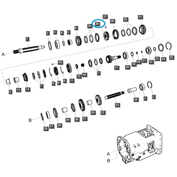 Synchronizer Hub / TRG281 / No. 40326008 / LS Tractor