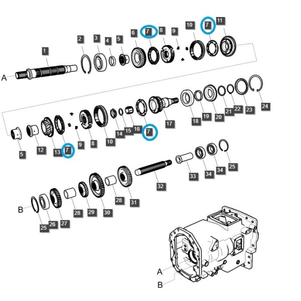 Synchronizačný kužeľový krúžok prevodovky, trojitý TRG281 / LS Tractor / 40324799