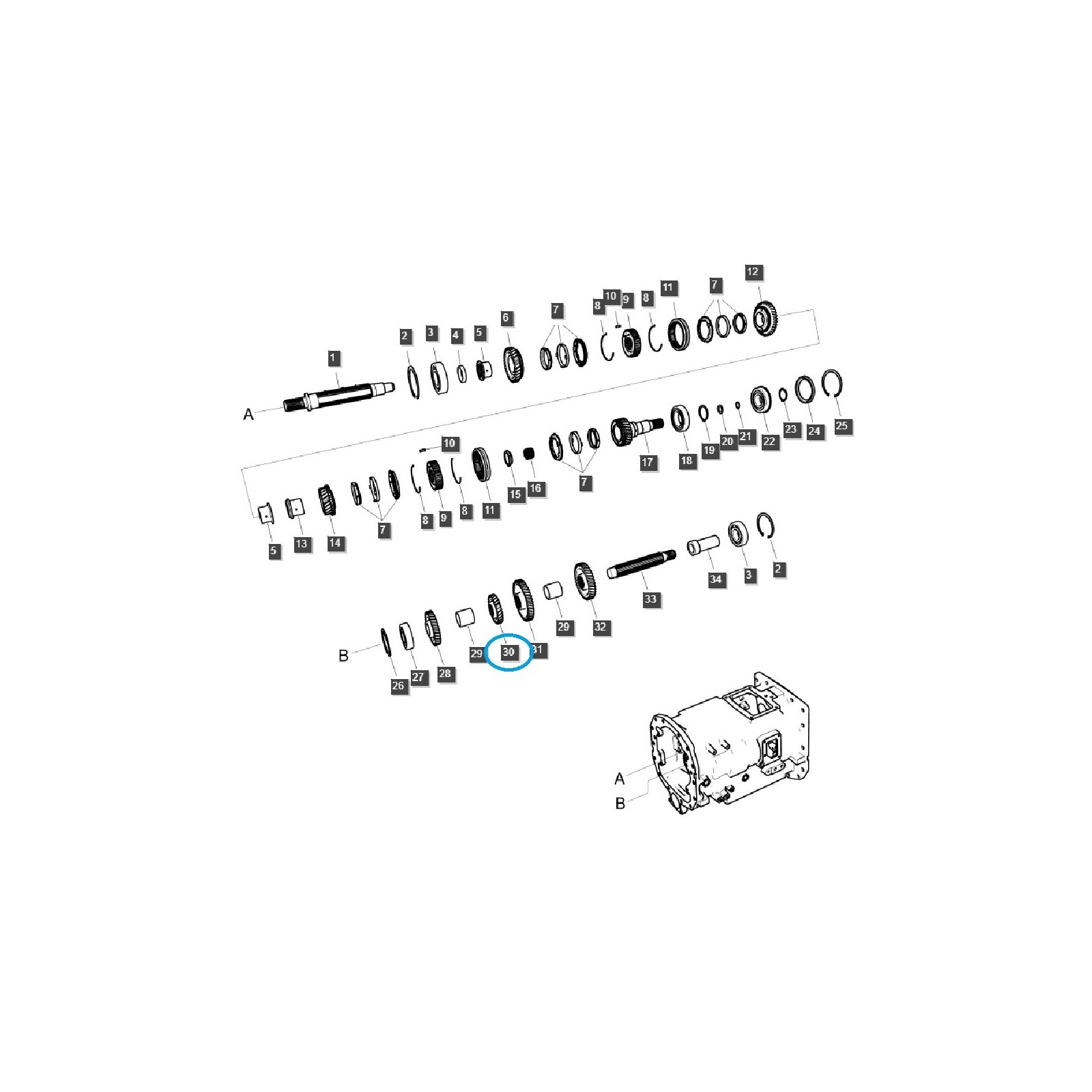 Piñón de caja de cambios M/DRVN 4TH / TRG281 / Tractor LS / 40310116