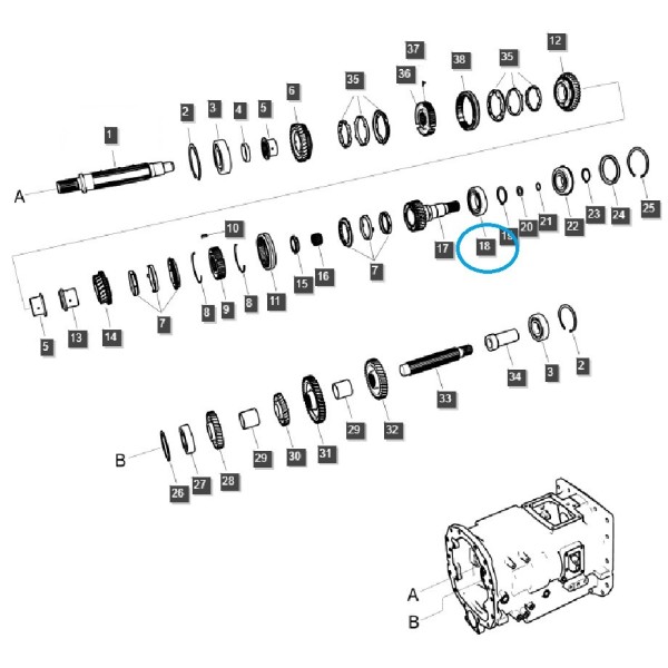 Rodamiento de bolas A0862102 / TRG281 / Tractor LS / 40226535