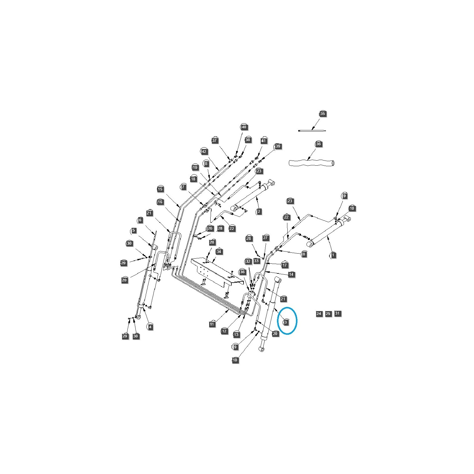 Siłownik łyżki ładowacza / LS Tractor / 40273378 | Traktor.com.pl