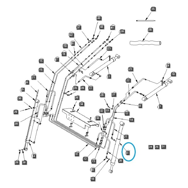 Loader bucket cylinder / LS Tractor / 40273378