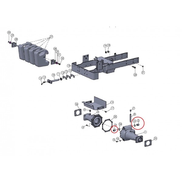 Buchse, Buchse Mitsubishi VST Shakti, Fieldtrac MT180, MT224, MT270