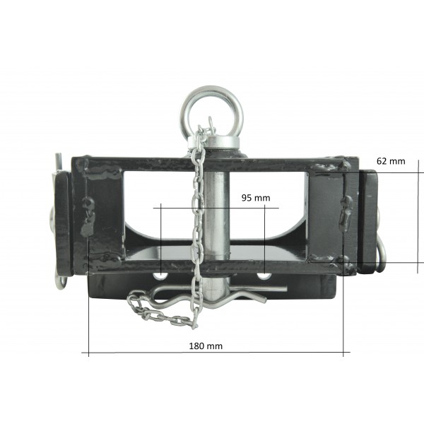 Attelage de remorque mobile 62x180 mm avec goupille