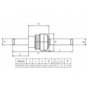 Tie rod end / 45 x 157 mm / Kubota / 35080-44662
